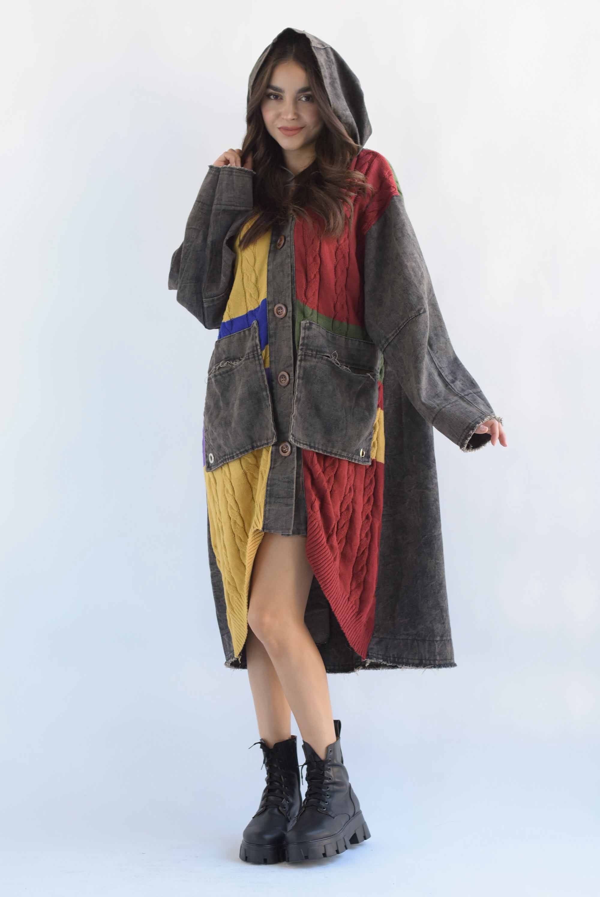 Vestido sweater hoodie Denim