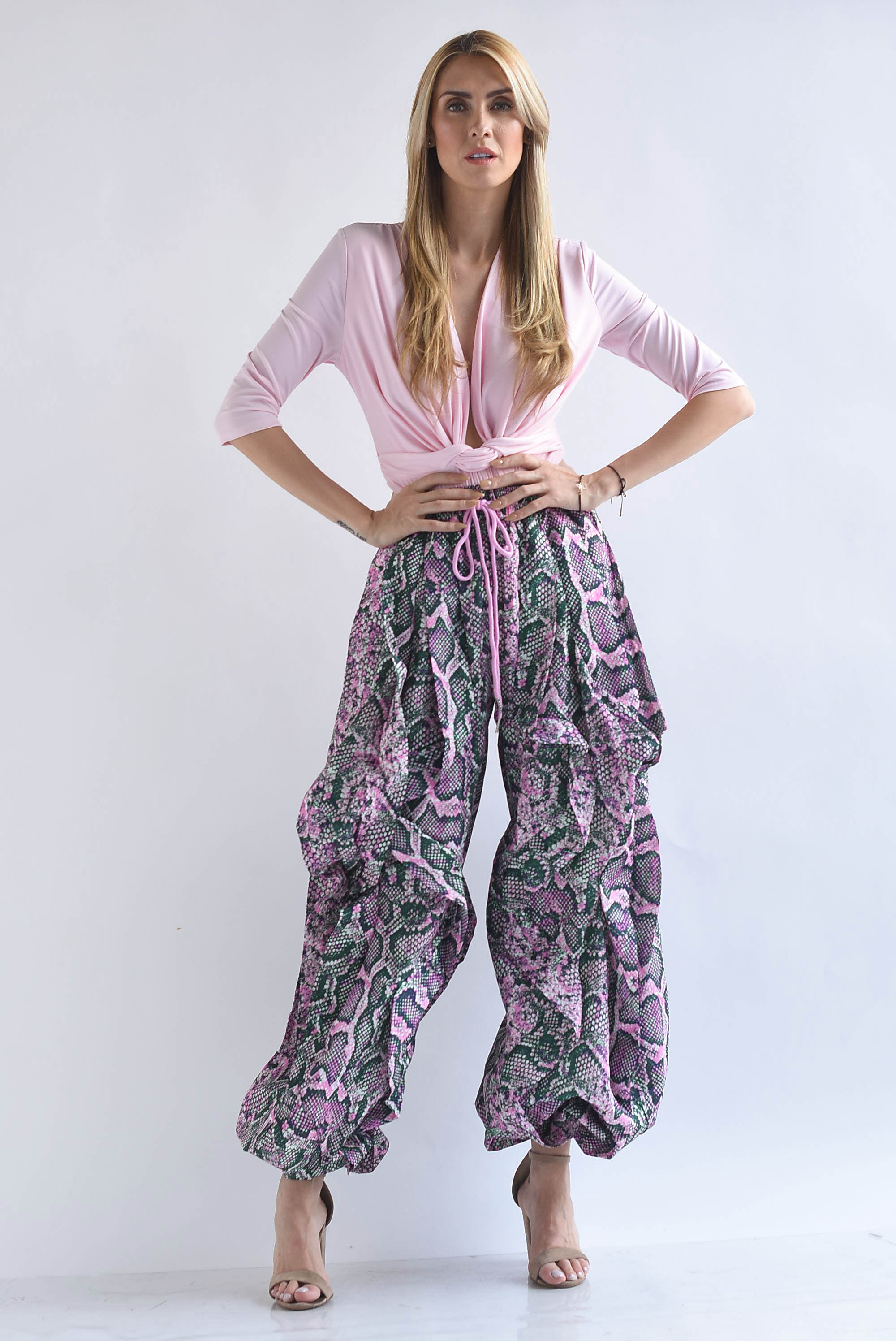 Pantalón Parachute ondas Snake Print