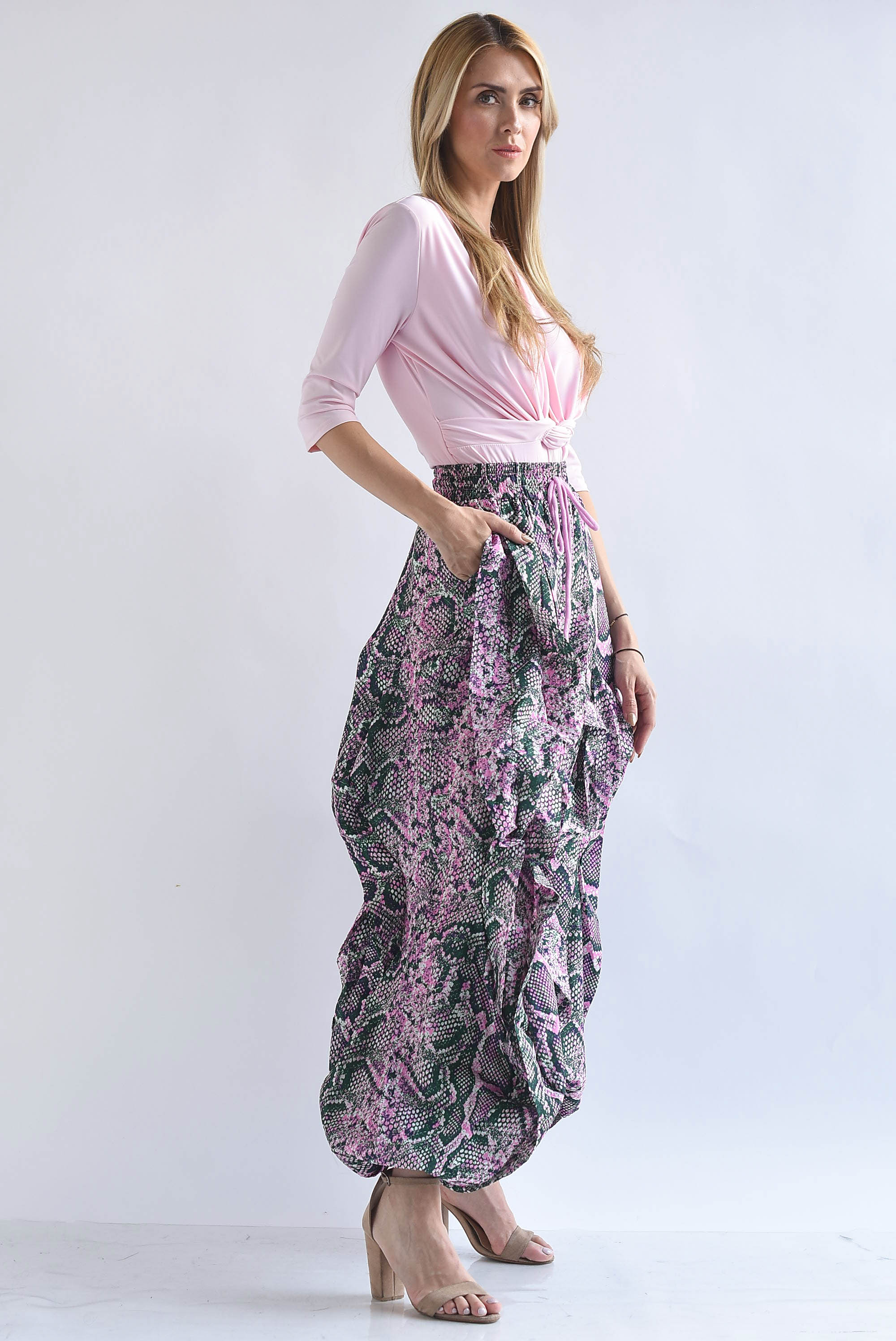 Pantalón Parachute ondas Snake Print