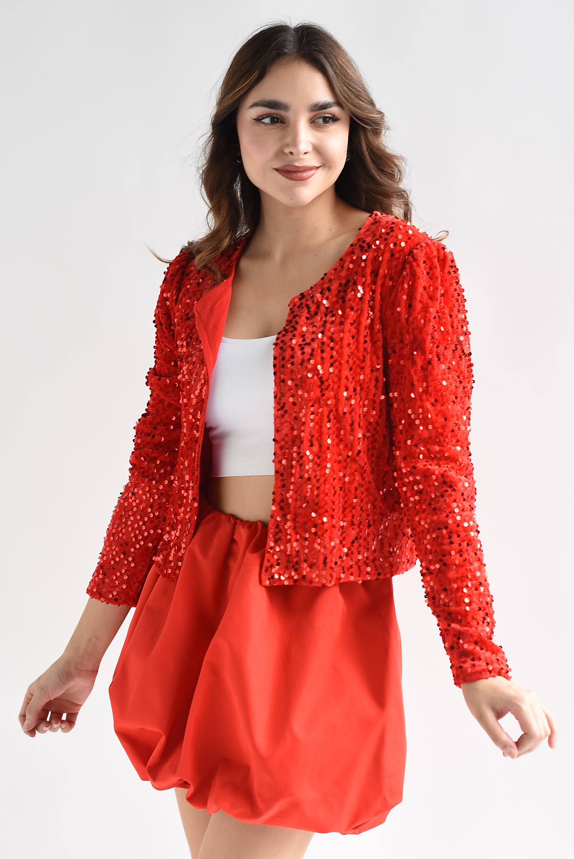 Saco ligero lentejuelas Rojo