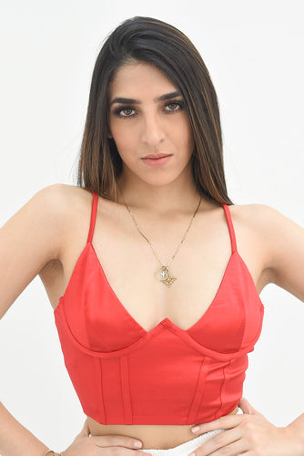 Corsete satín Rojo