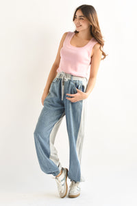 Fashion Styled Pantalón jogger denim algodón Gris