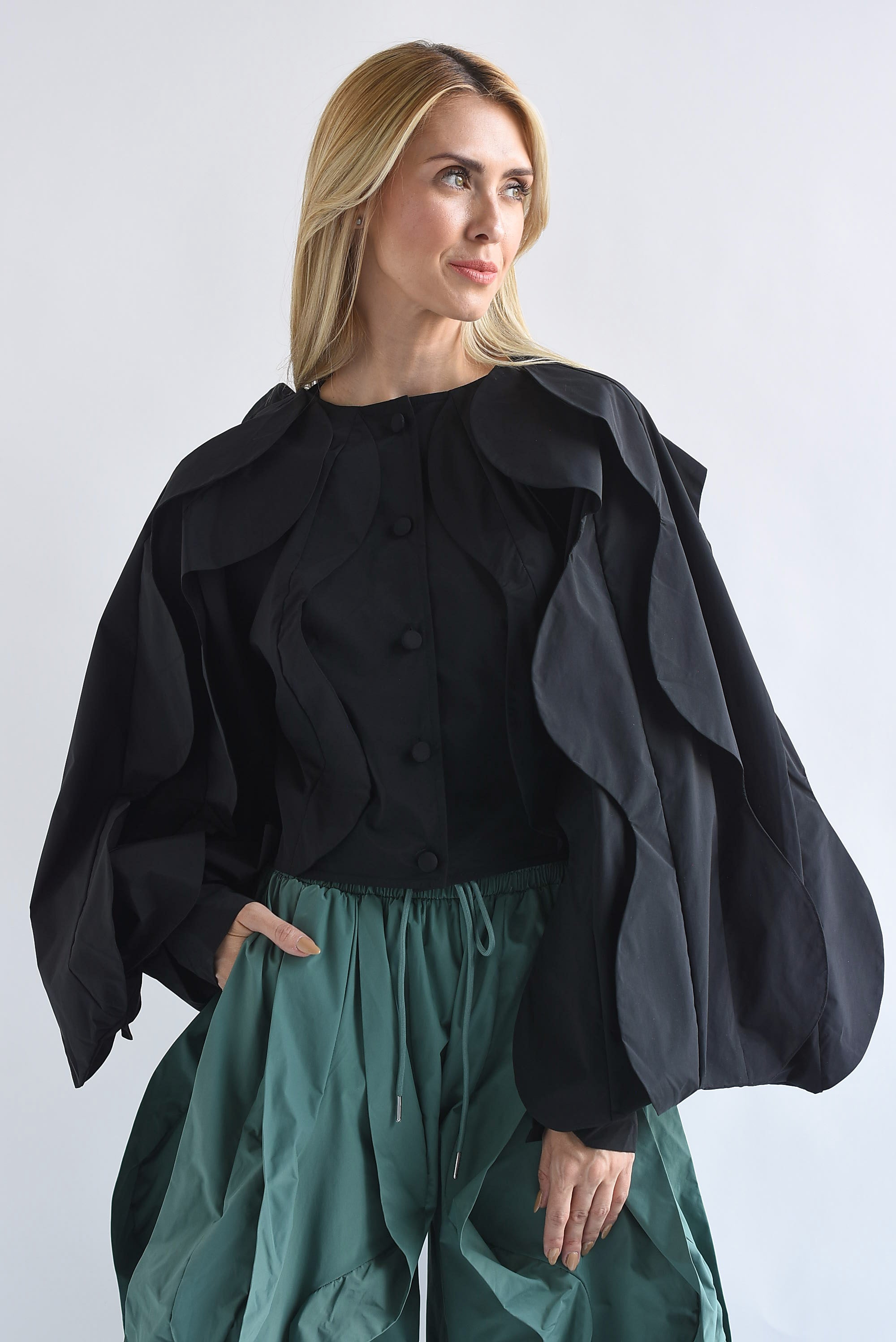 Chamarra maxi mangas ondas