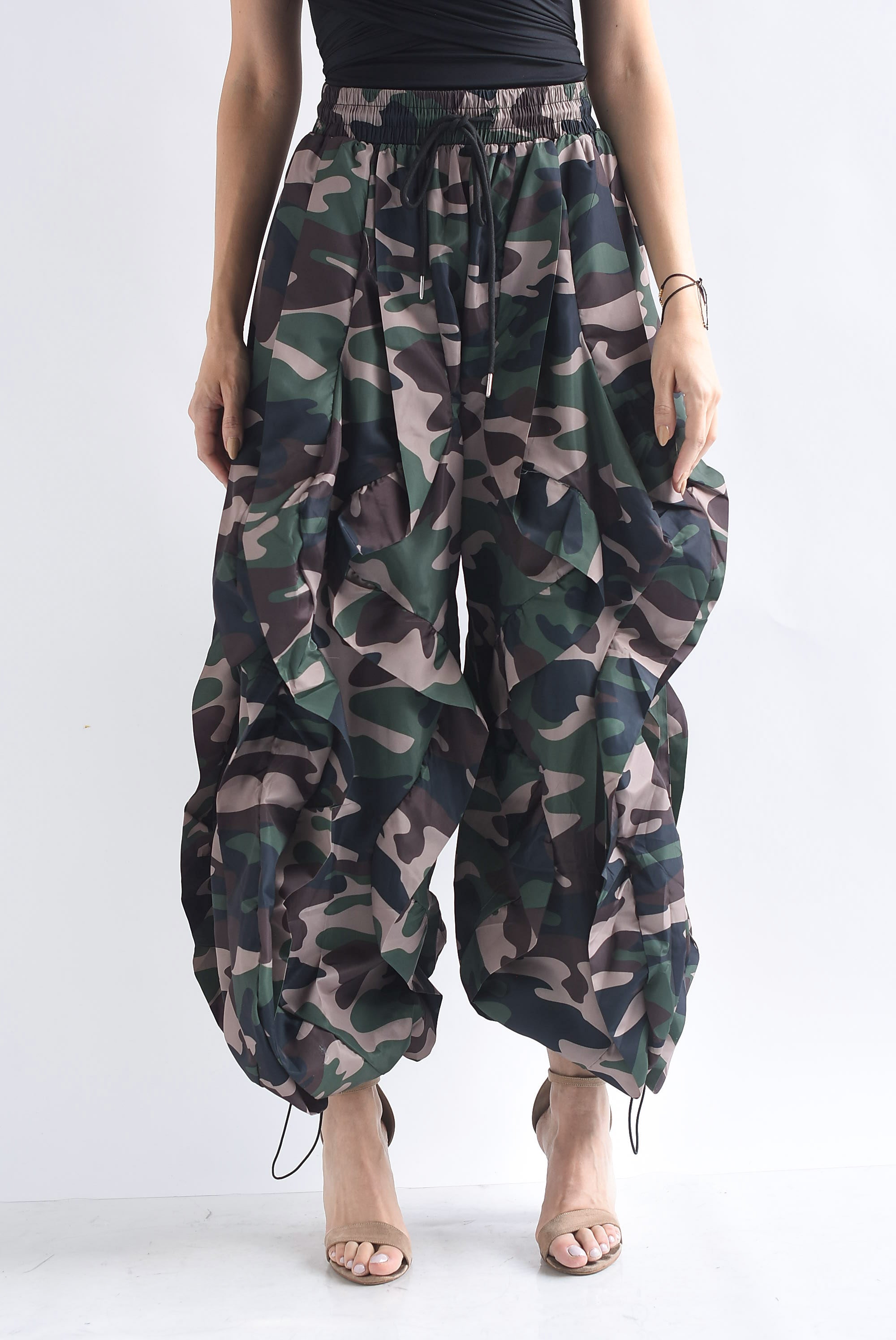 Pantalón Parachute ondas estampado