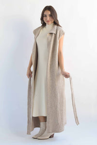 Fashion Styled Chaleco largo punto Arena