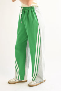 Fashion Styled Pantalón track denim jareta Verde