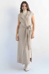 Fashion Styled Chaleco largo punto Arena