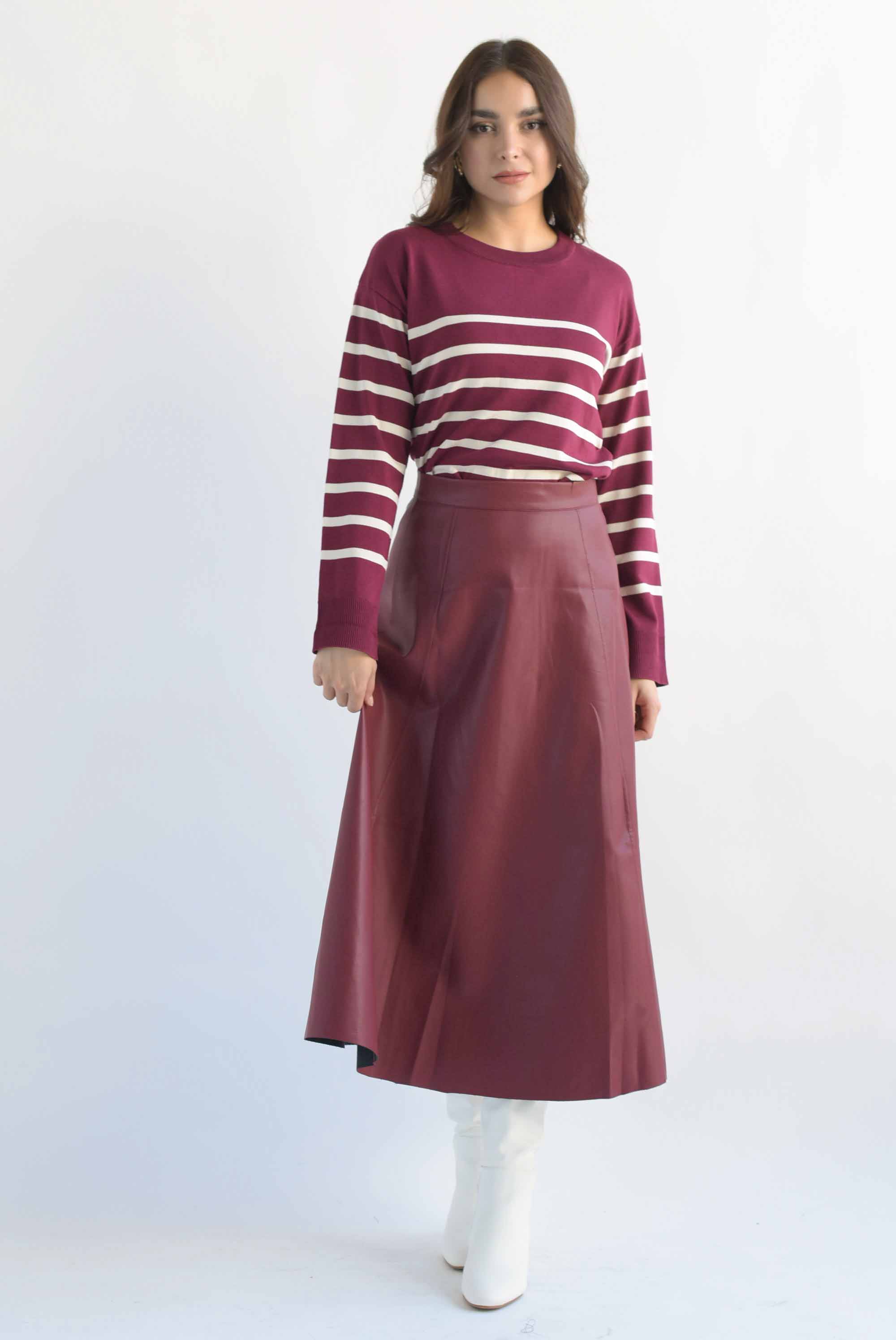 Falda vinipiel corte A Vino