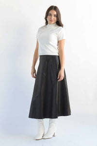 Fashion Styled Falda vinipiel corte A Negro