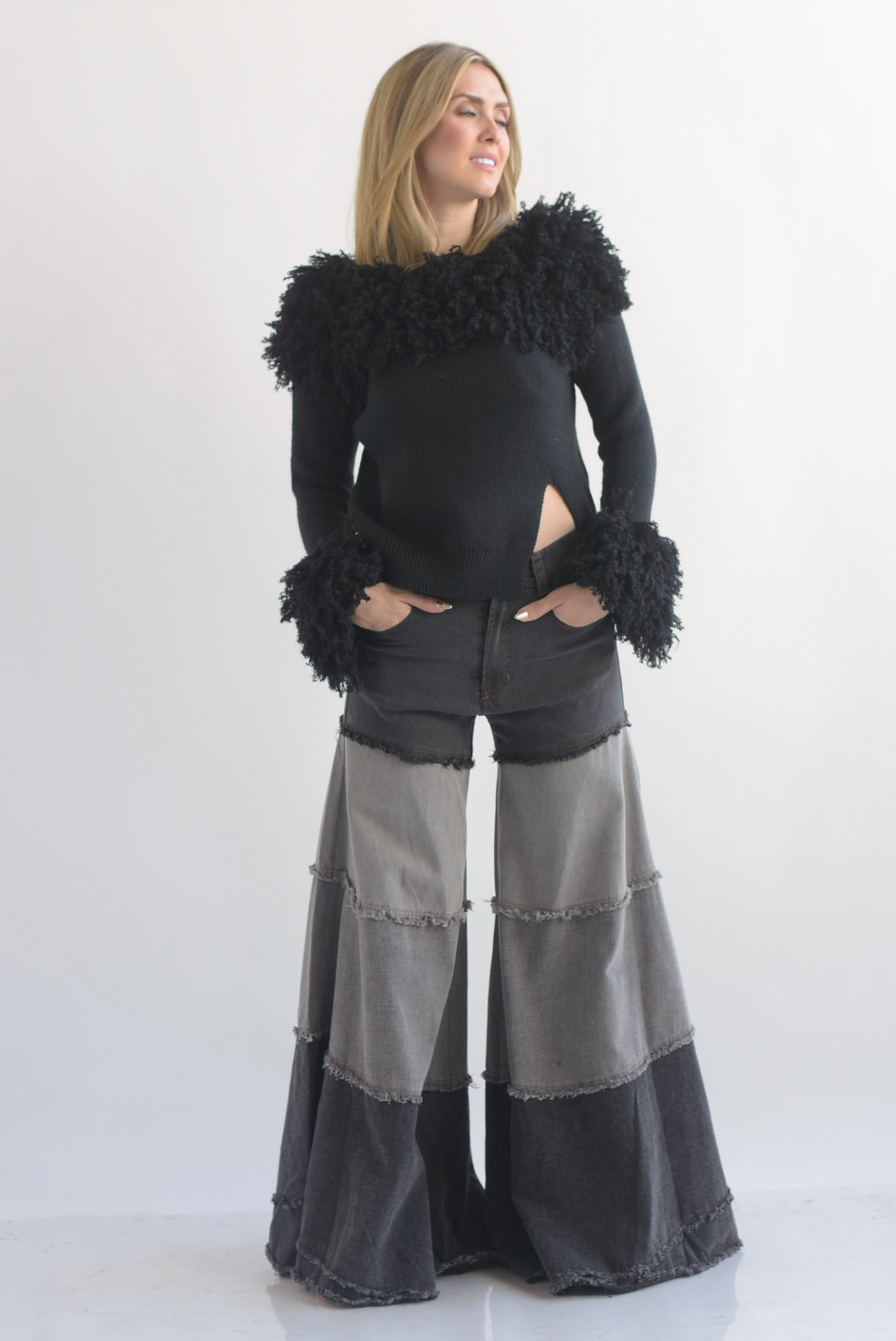 Jeans patchwork pata de elefante