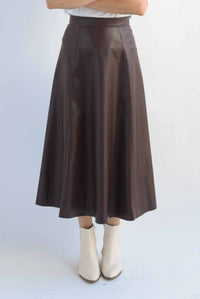 Fashion Styled Falda vinipiel corte A Espresso