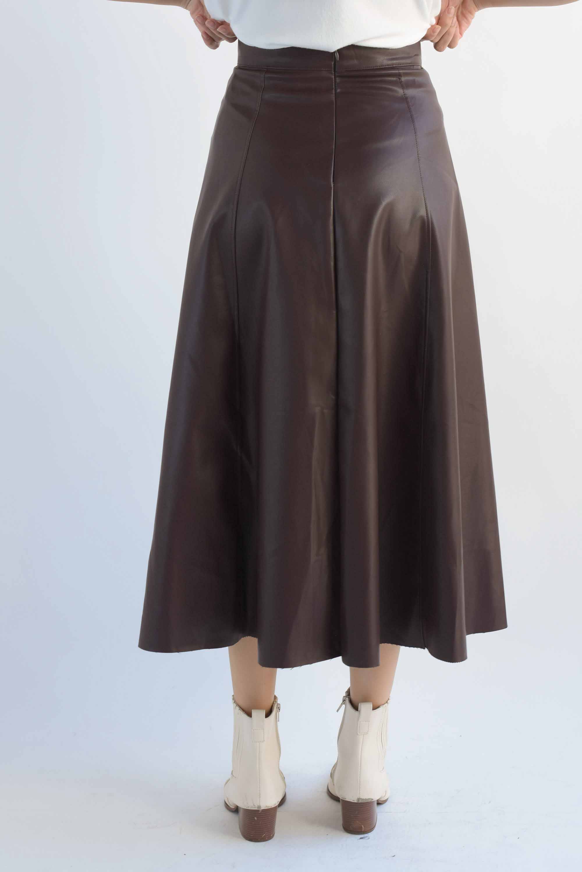 Falda vinipiel corte A Espresso