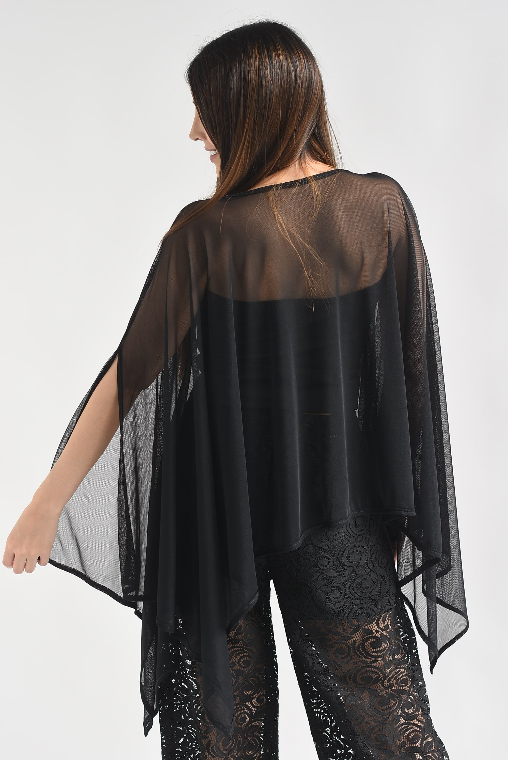 Poncho mesh con top