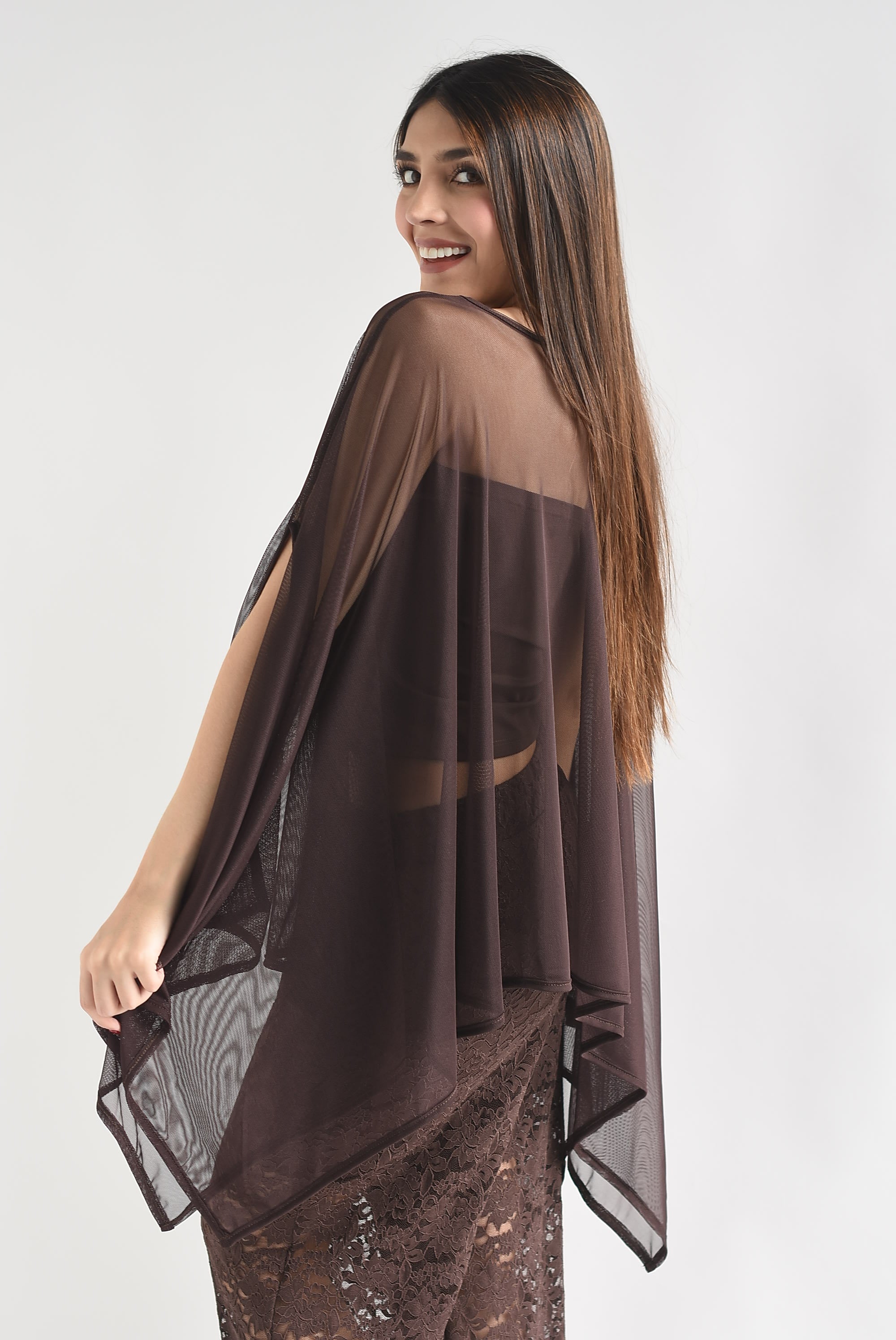 Poncho mesh con top
