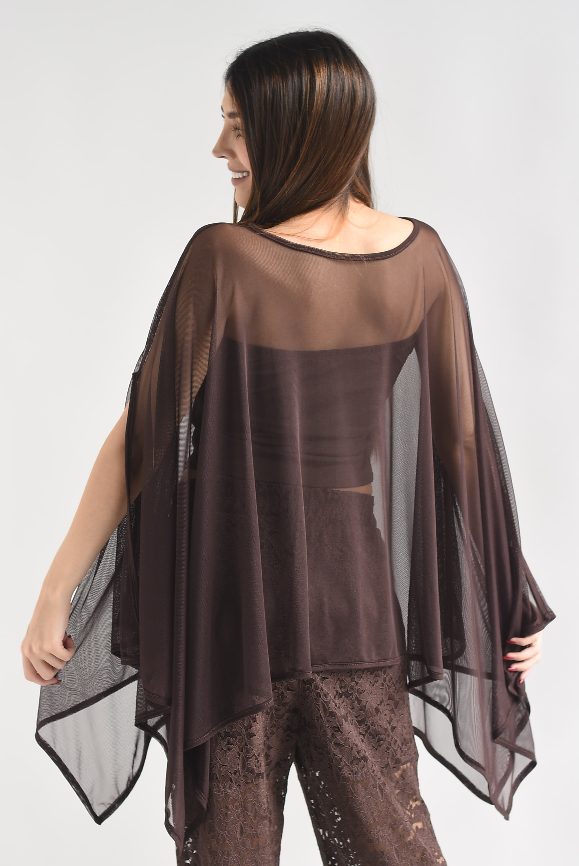 Poncho mesh con top