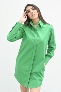 Fashion Styled Camisa vestido Verde