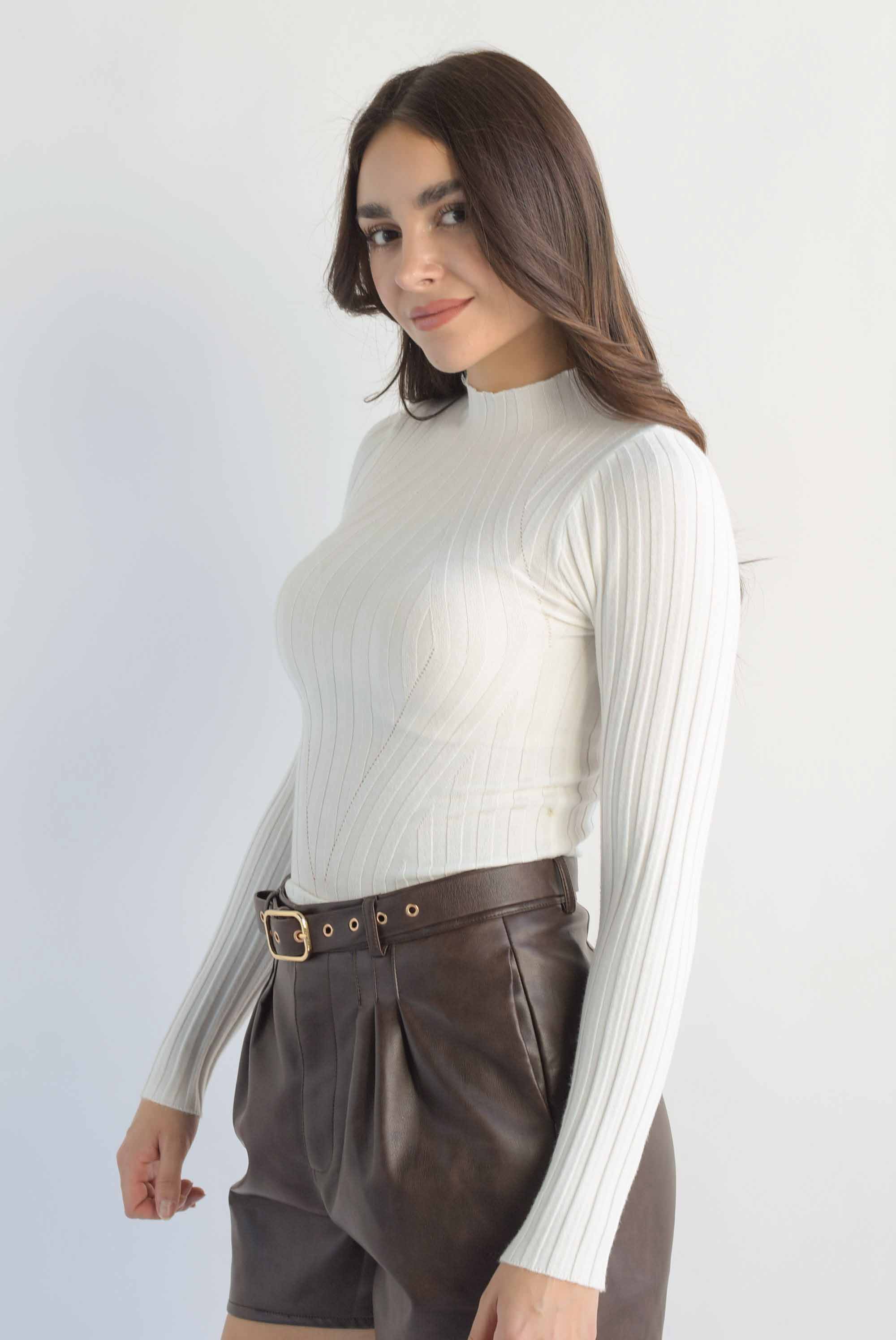 Blusa punto cuello perkins Blanco