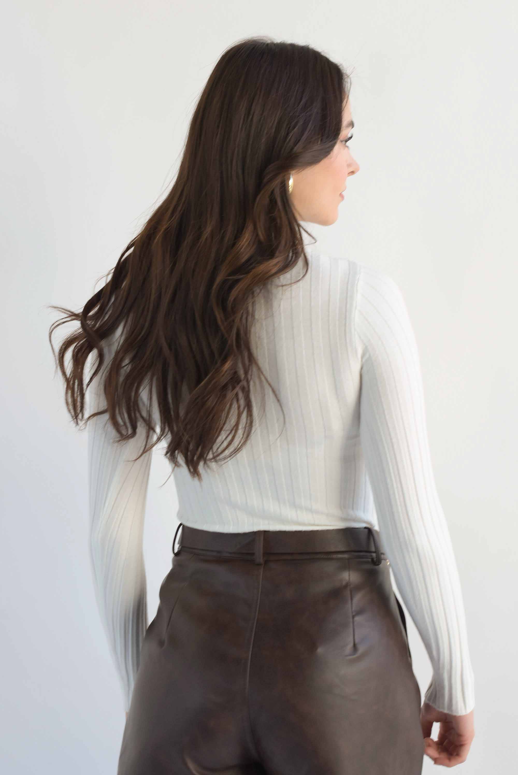 Blusa punto cuello perkins Blanco