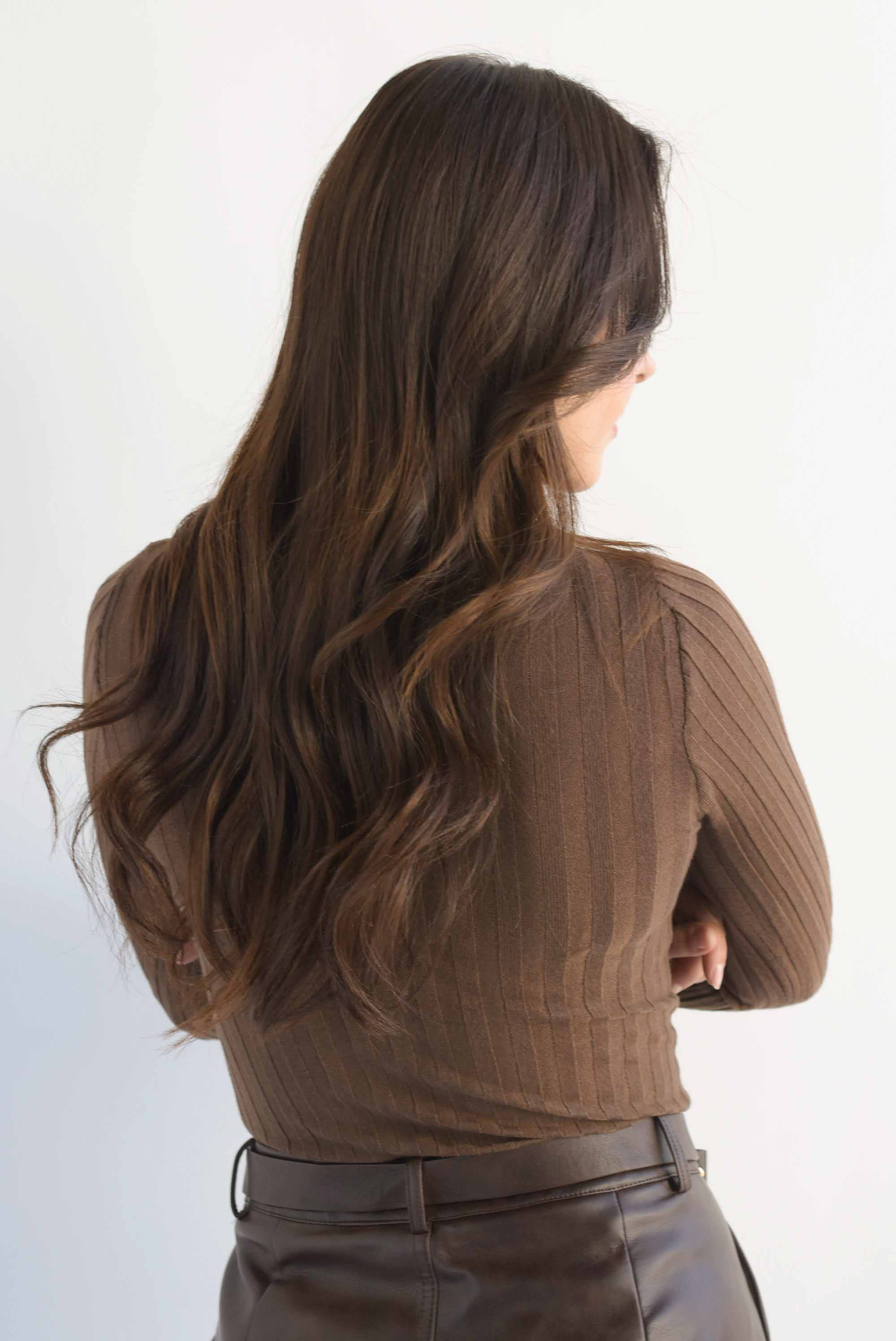 Blusa punto cuello perkins Espresso