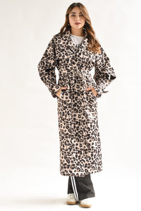 Fashion Styled Gabardina gruesa Leopardo