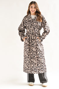 Fashion Styled Gabardina gruesa Leopardo