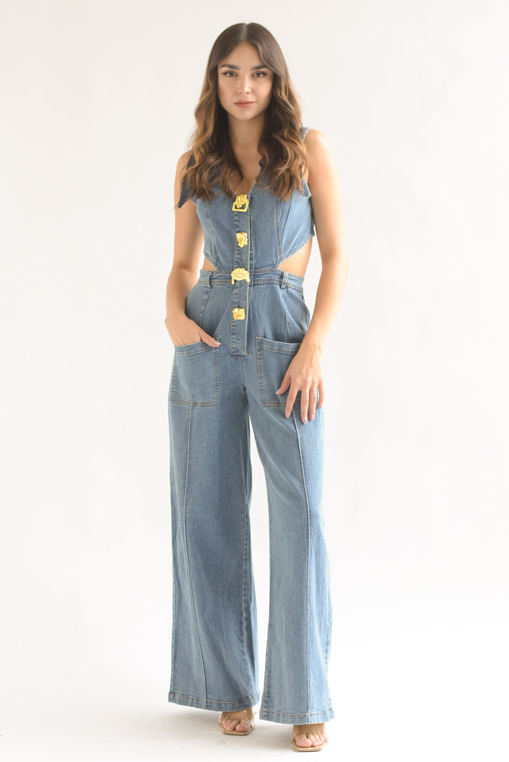 Jumpsuit cut-out Denim Medium