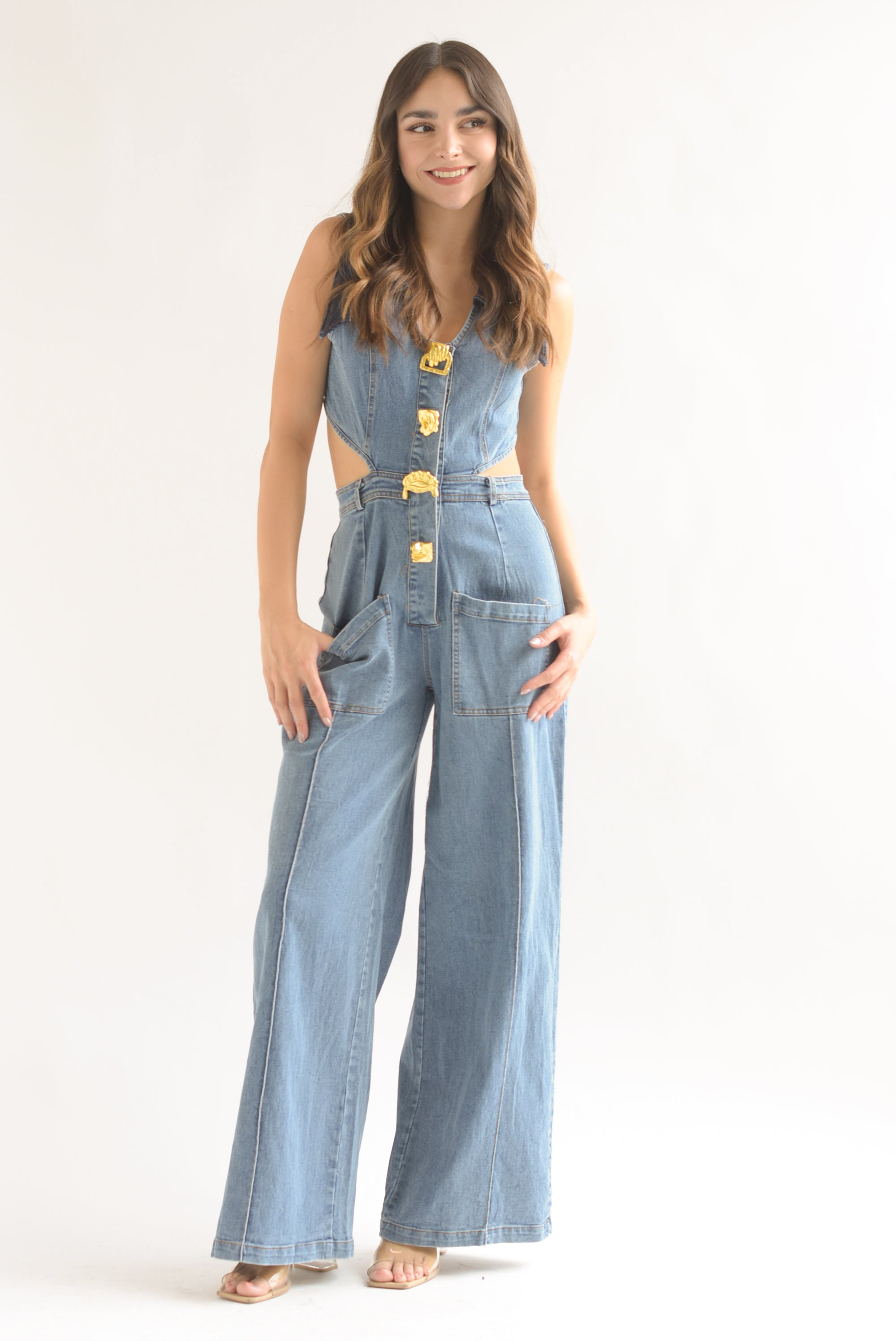 Jumpsuit cut-out Denim Medium