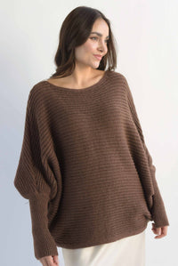 Fashion Styled Sweater manga vampiro Espresso