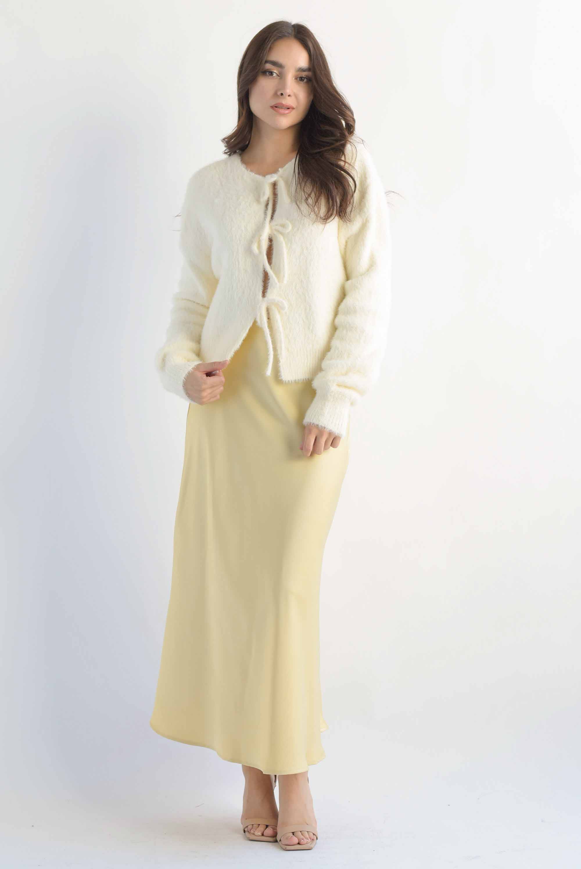 Sweater fur lazos Ivory