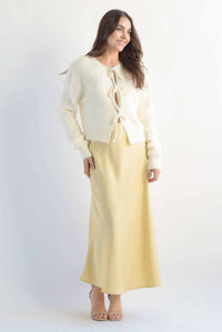 Fashion Styled Falda larga lencera corte A Amarilla