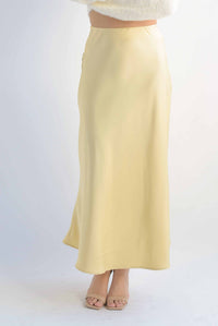 Fashion Styled Falda larga lencera corte A Amarilla