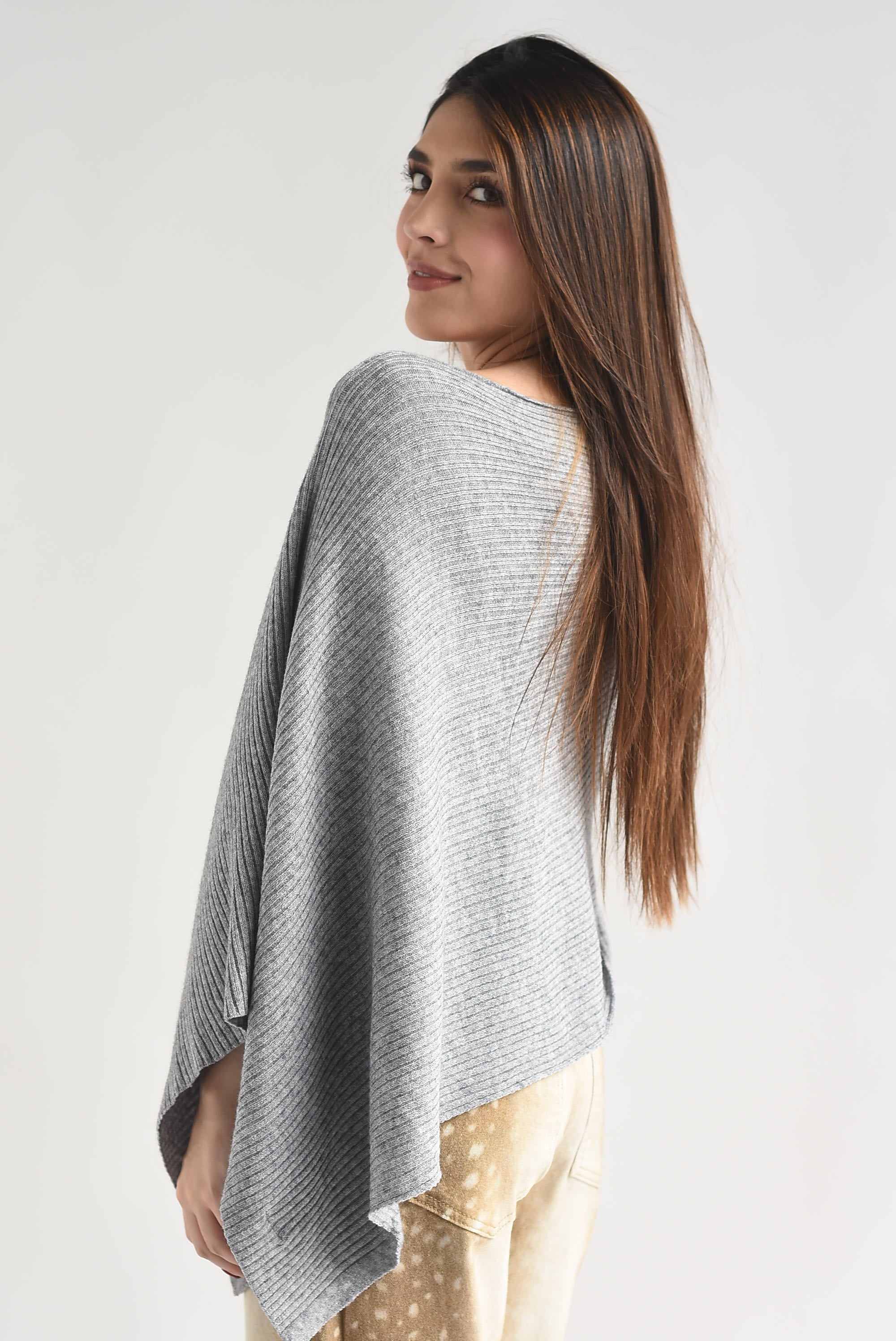 Capa poncho punto canalé