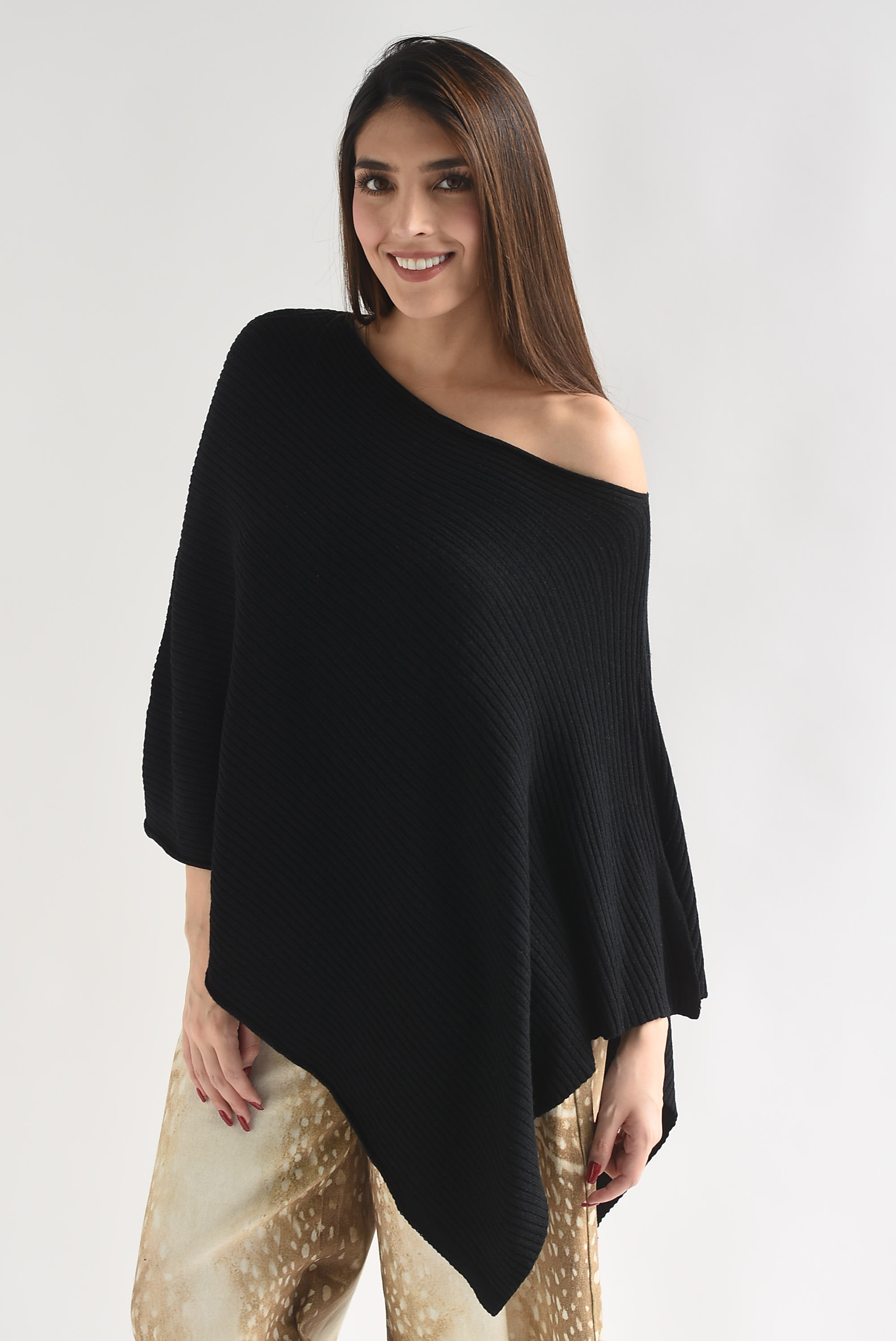 Capa poncho punto canalé