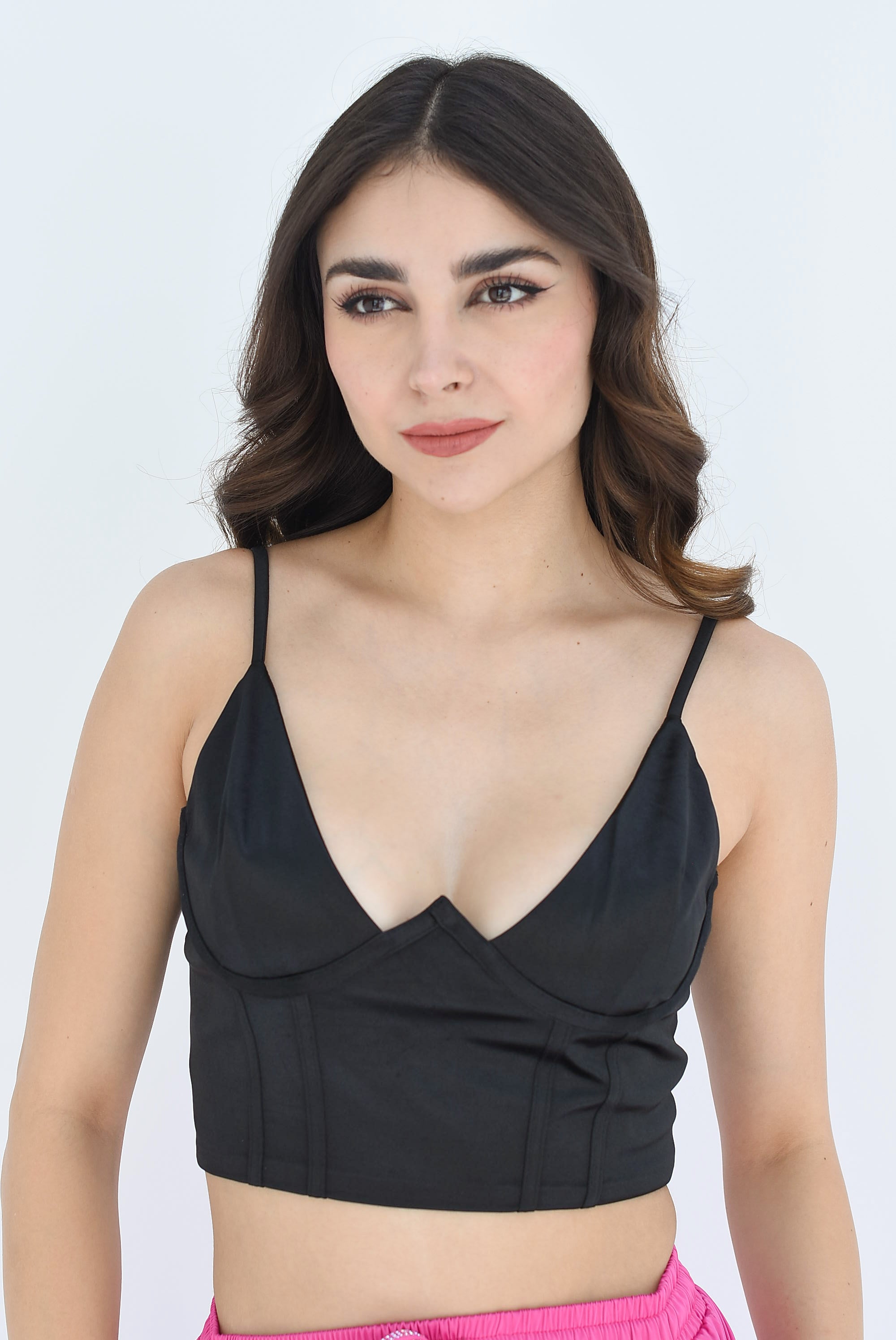 Corsete satín Negro