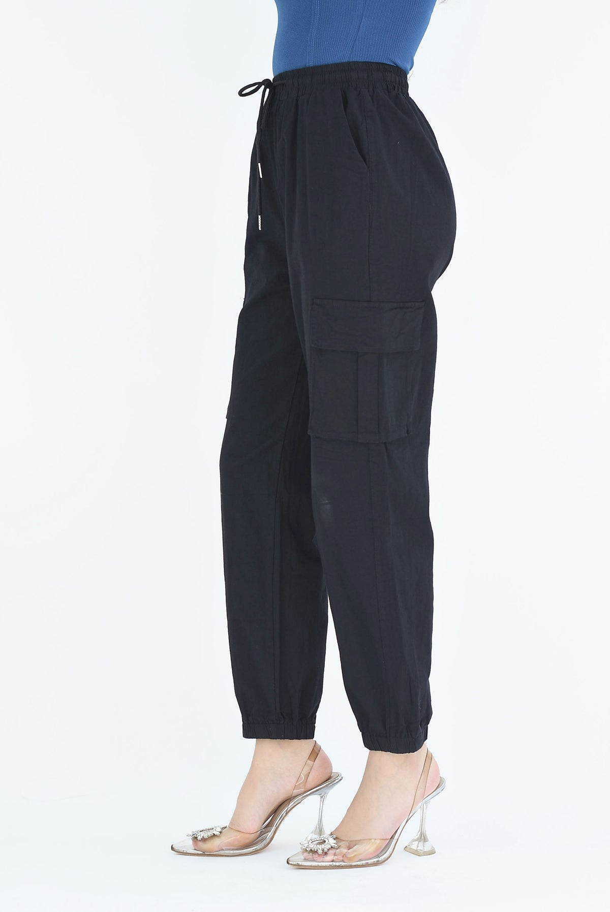 Jogger cargo lino Negro