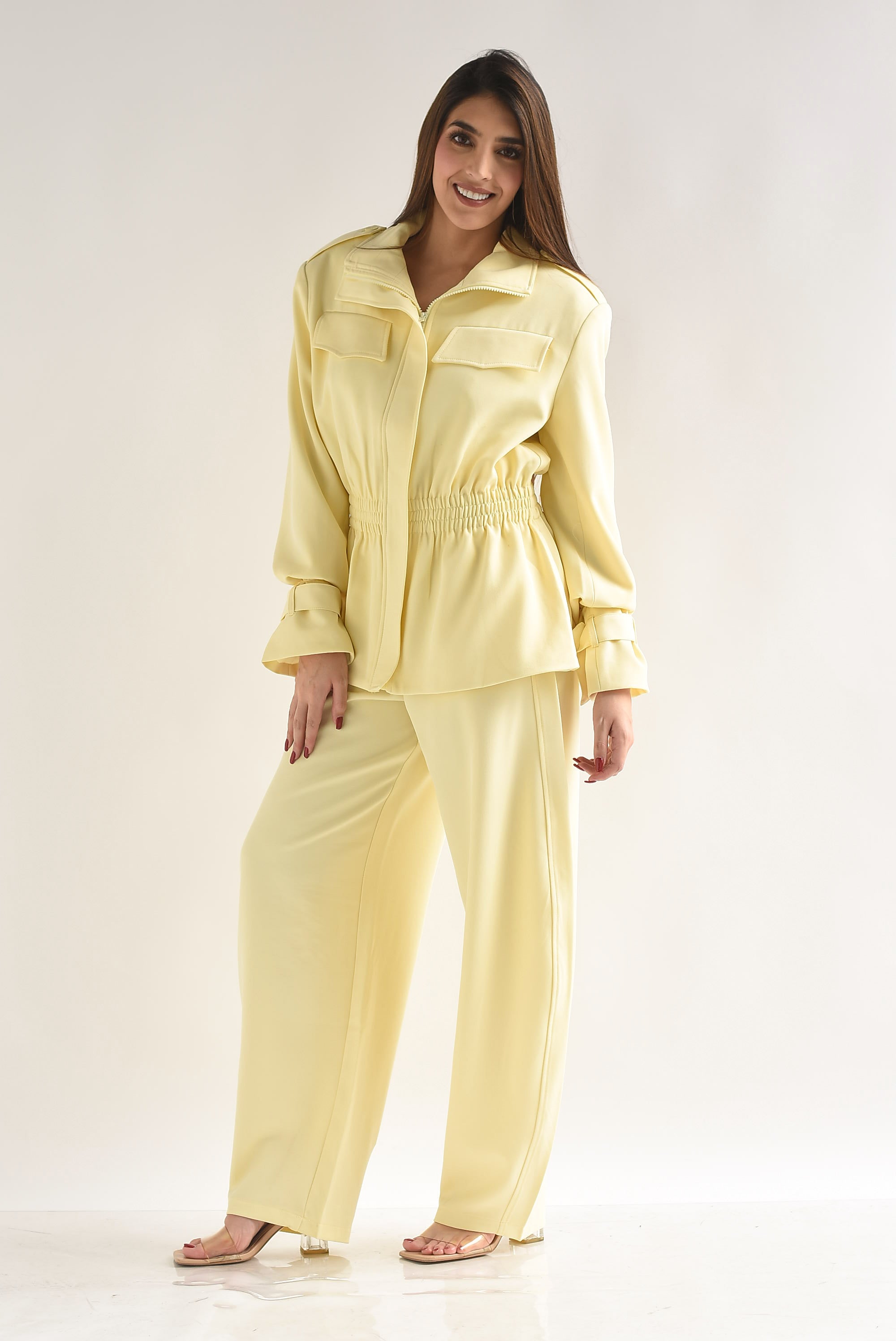 Set Pantalón sastre barrel y Chamarra peplum
