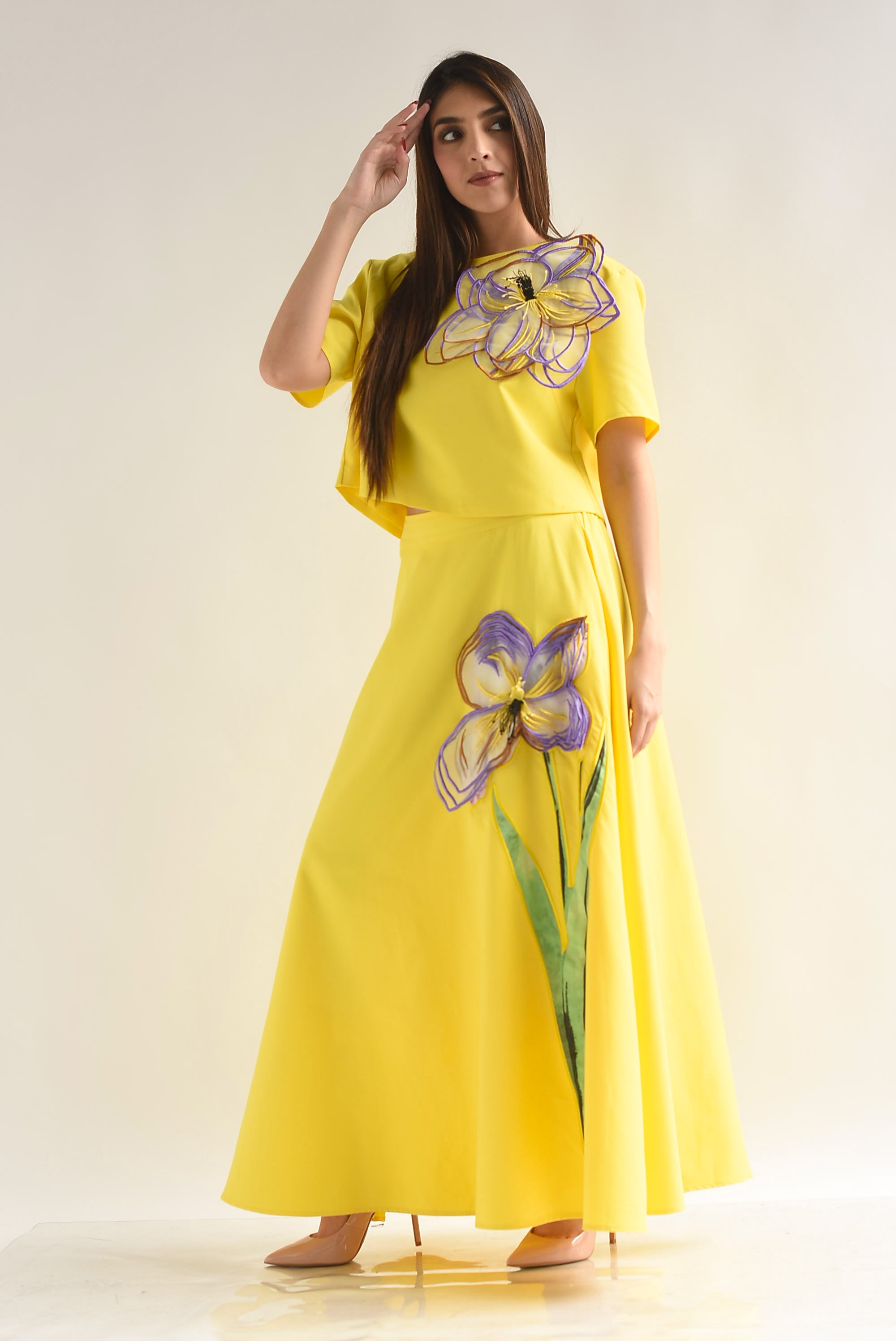 Set Maxi Falda y Blusa flor Lirio