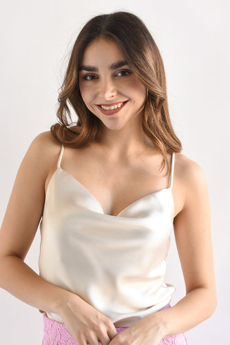 Top lencero tirante ajustable Ivory