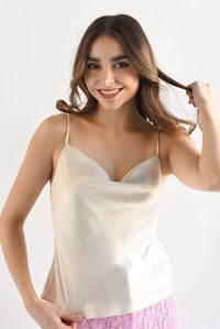 Fashion Styled Top lencero tirante ajustable Ivory