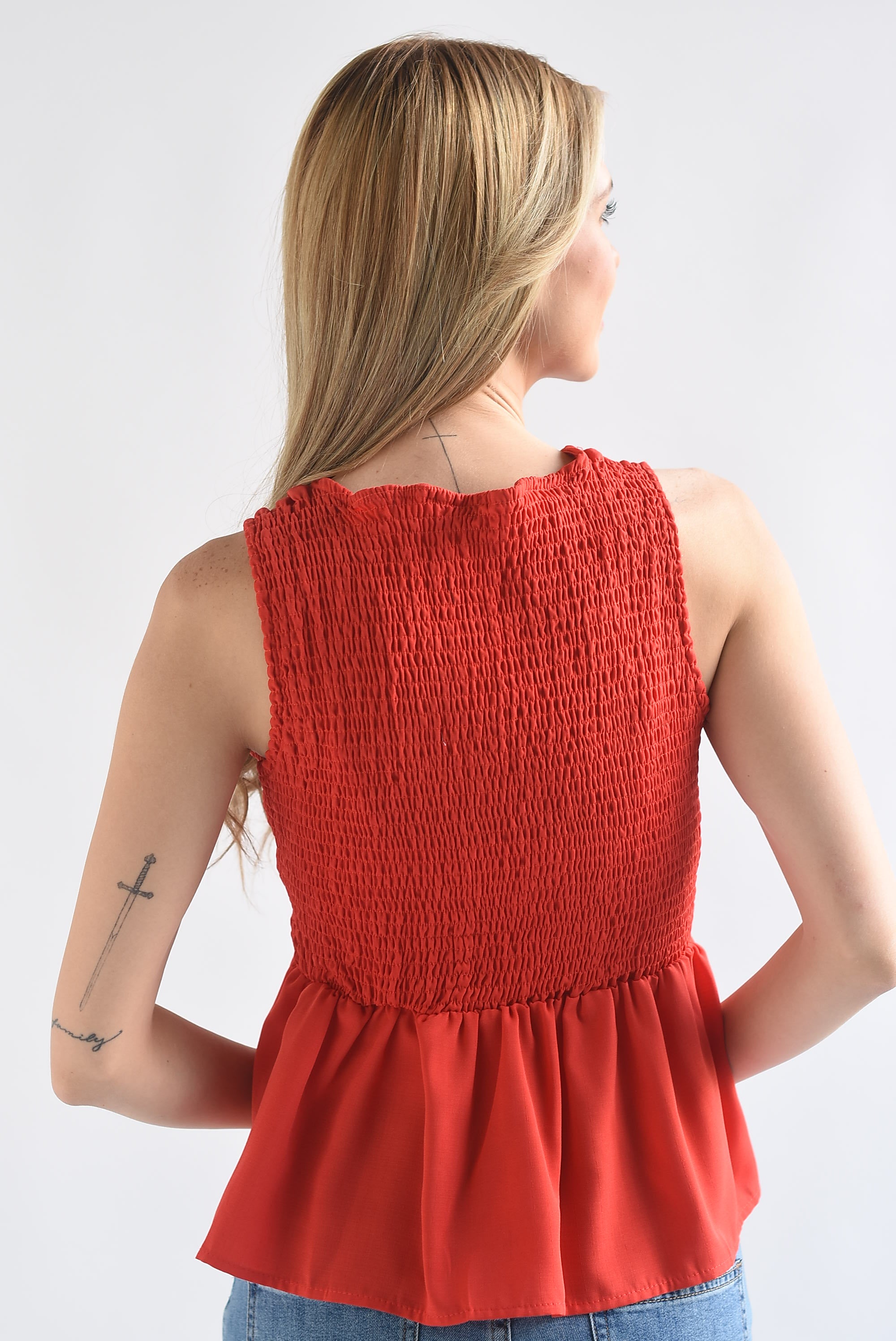 Blusa peplum lazos