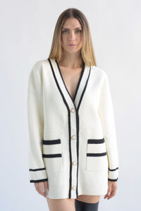 Fashion Styled Cárdigan largo filos Ivory
