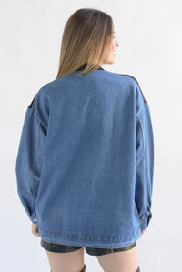 Fashion Styled Cárdigan Denim punto Negro