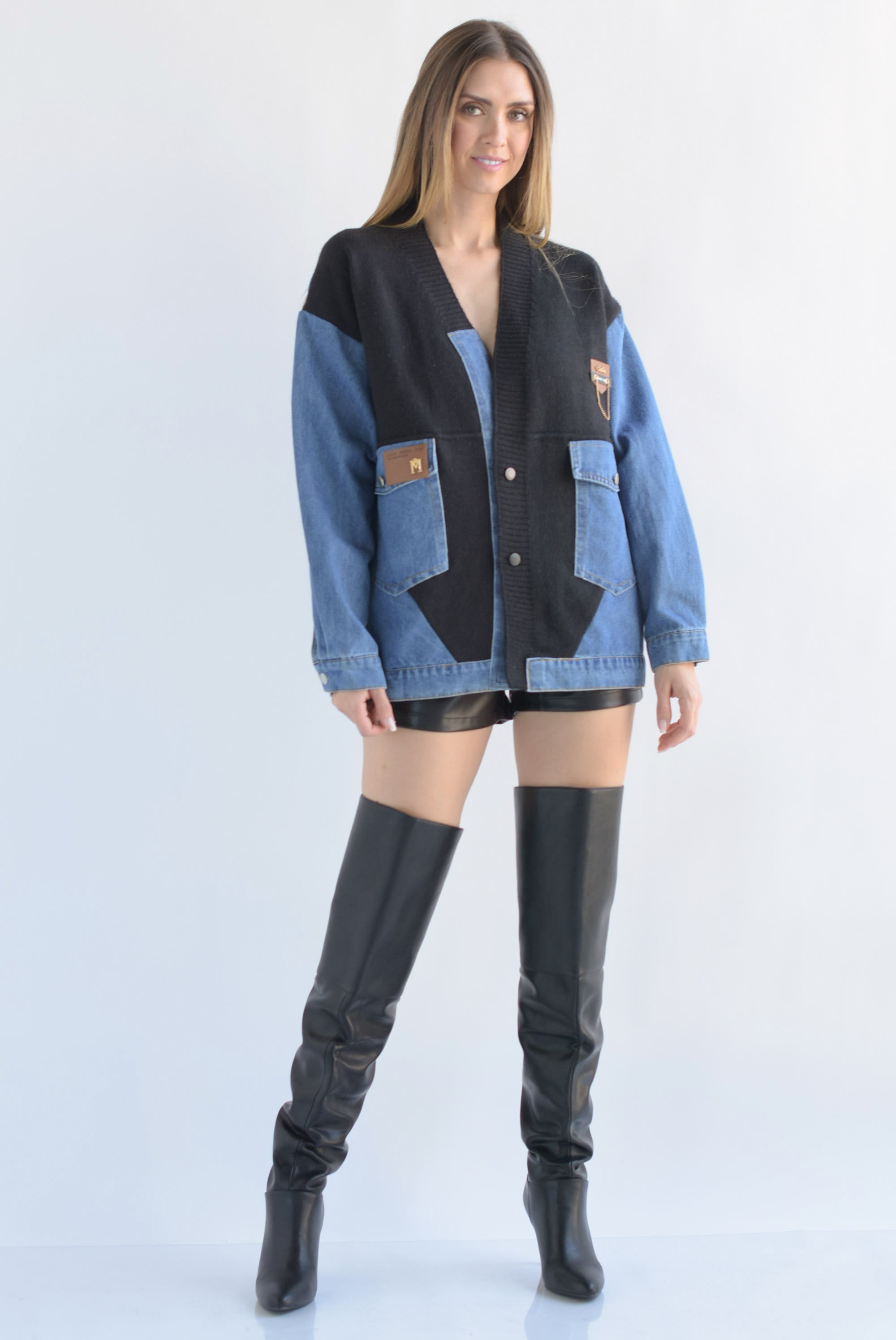 Cárdigan Denim punto Negro