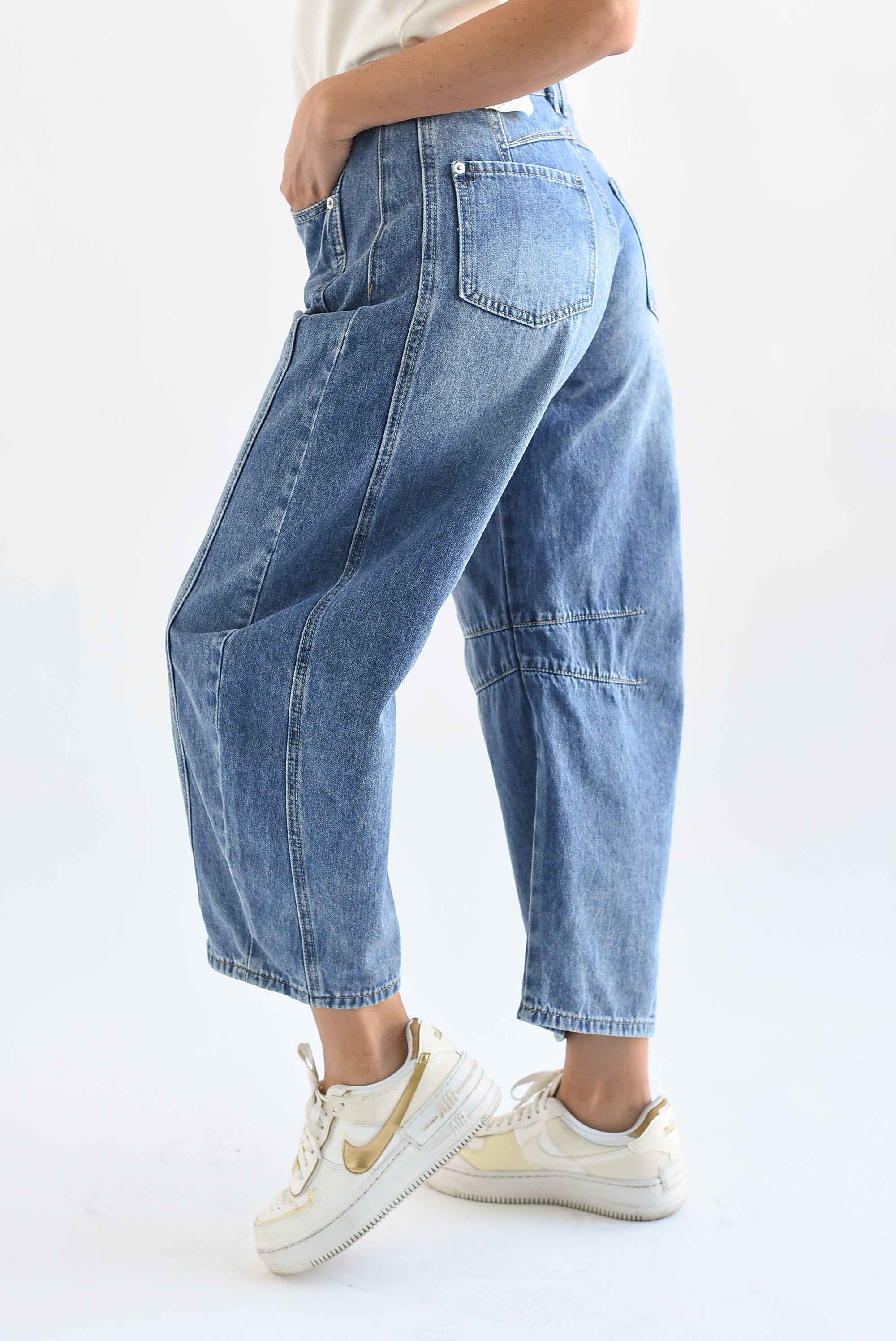Jeans barrel capri