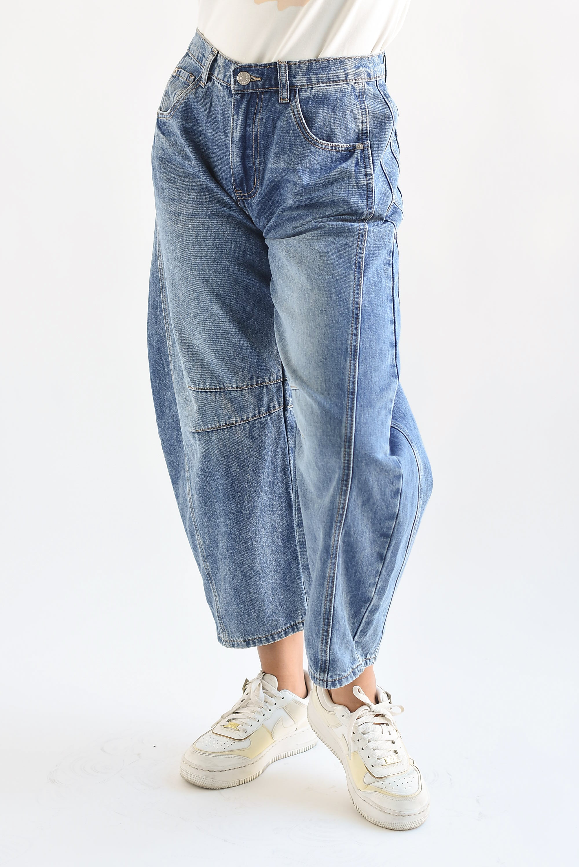 Jeans barrel capri