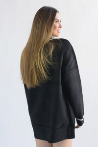 Fashion Styled Cárdigan largo filos Negro