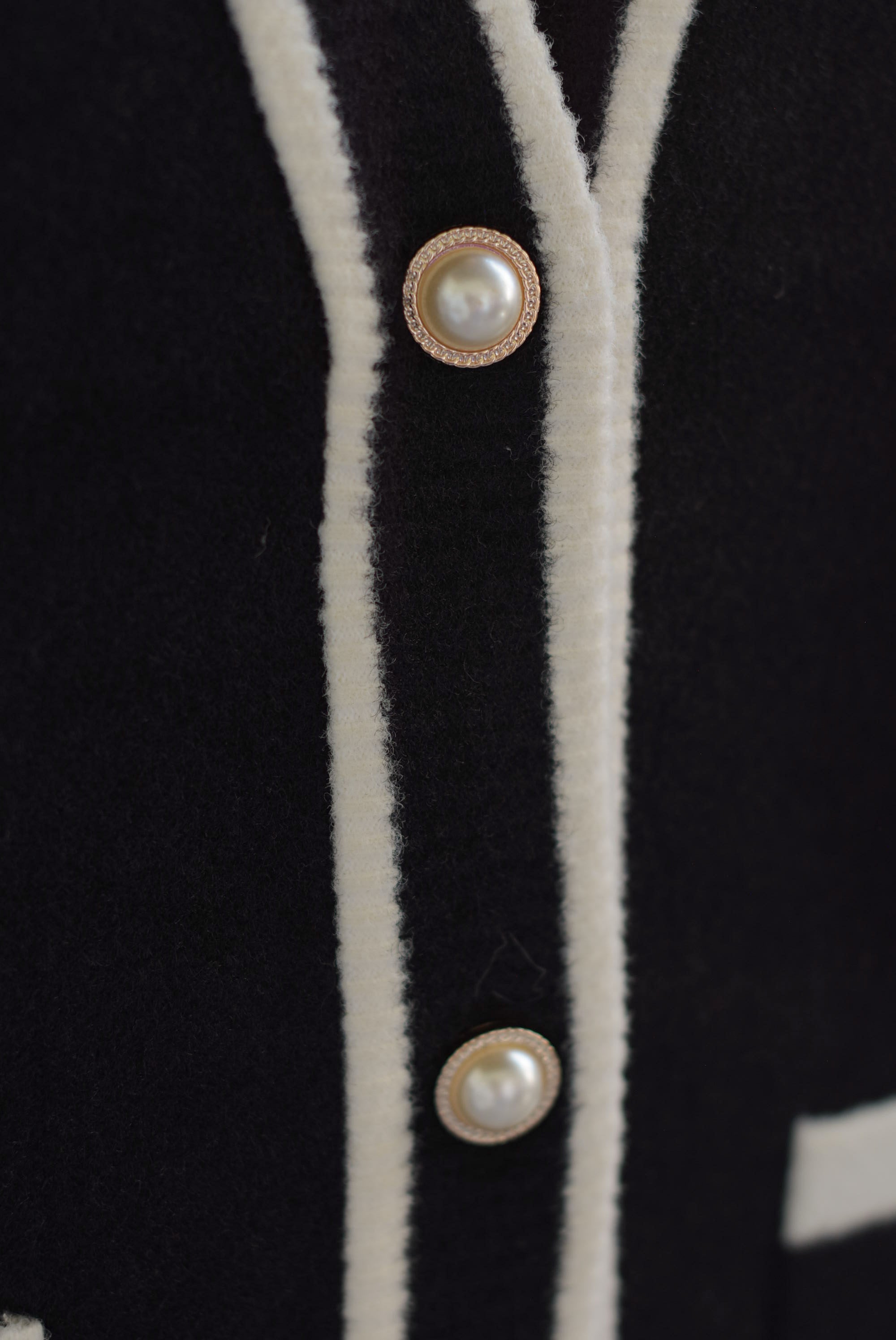 Cárdigan largo filos Negro