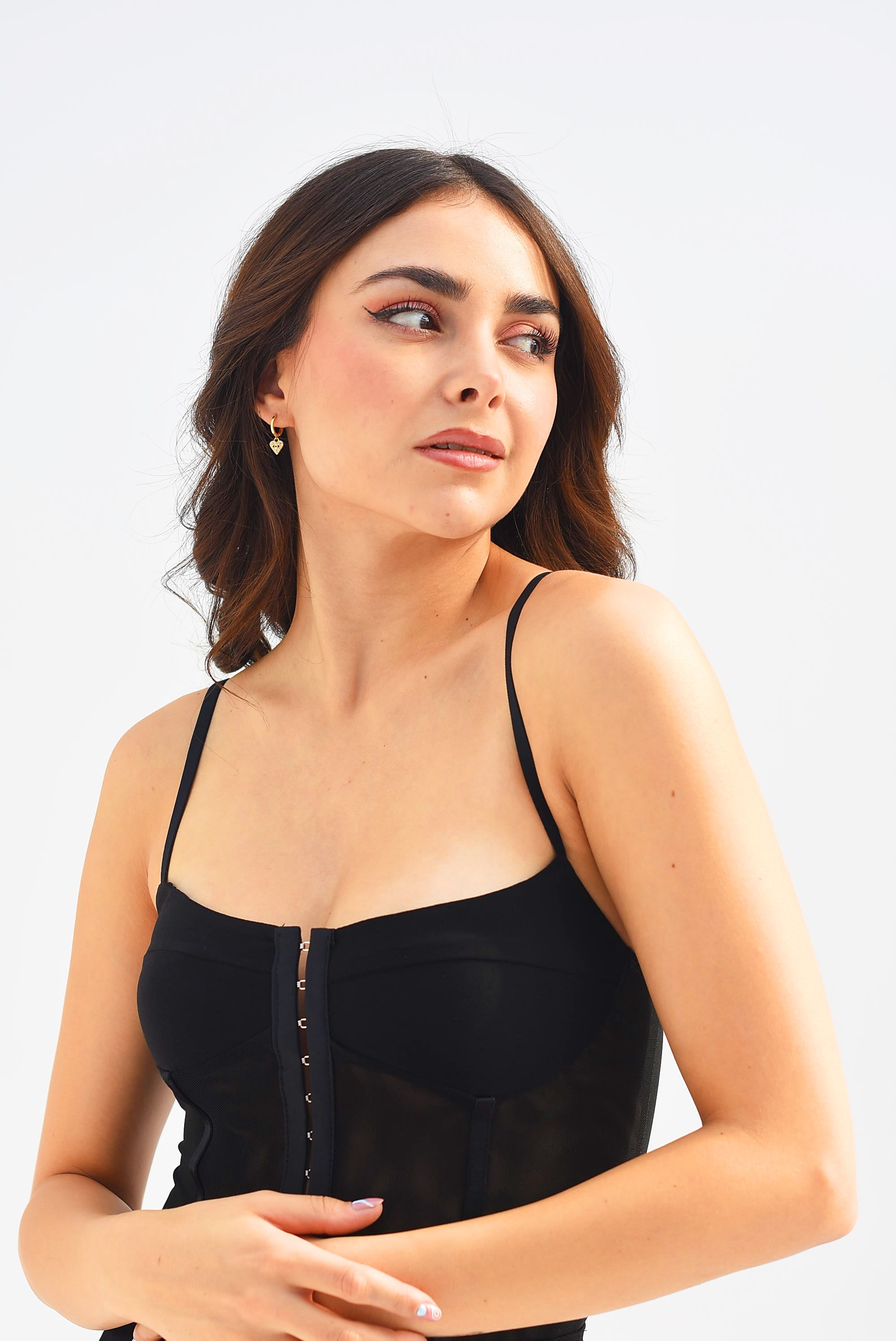 Body broches mesh Negro