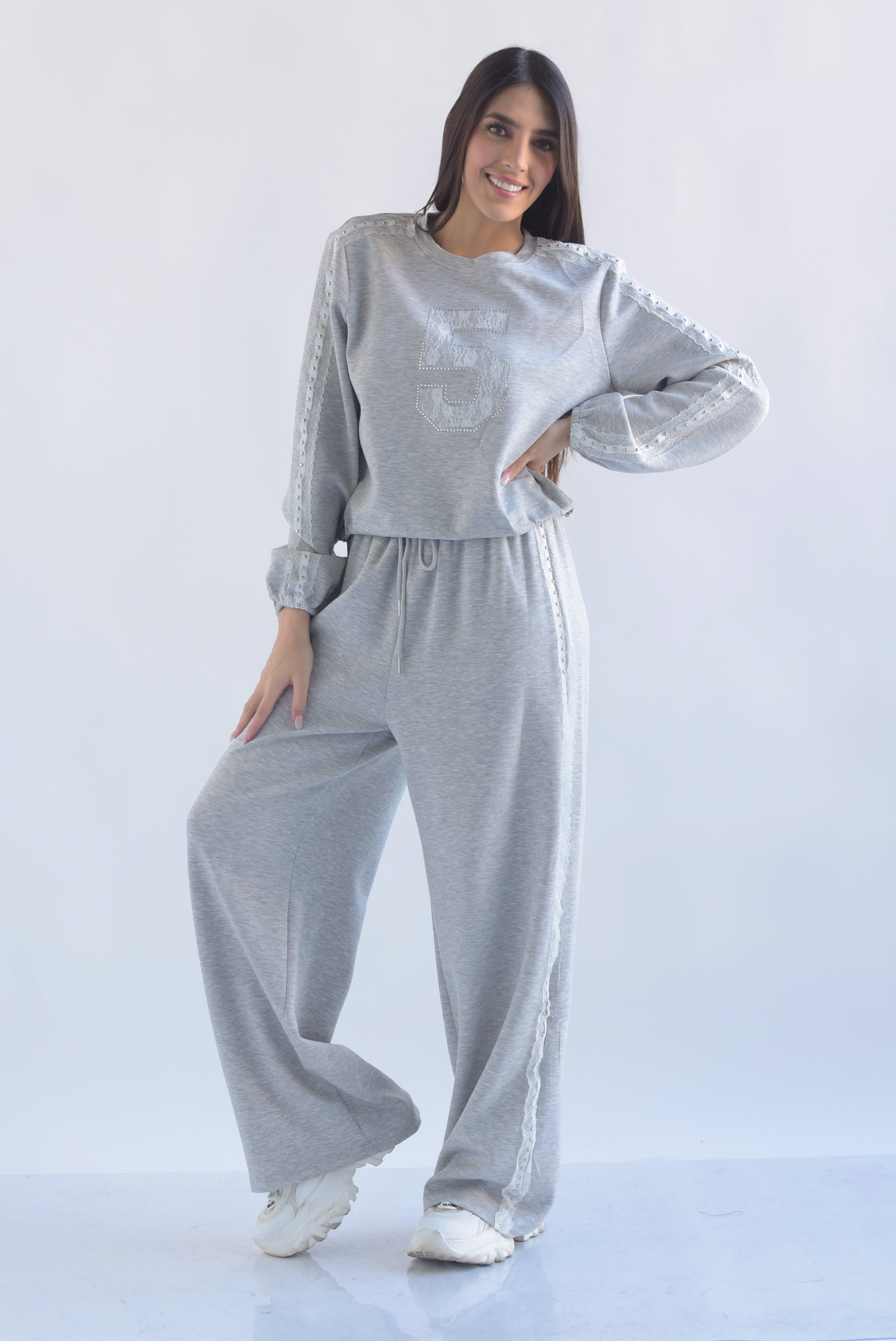 Set Pantalón y Sudadera #5 track encaje
