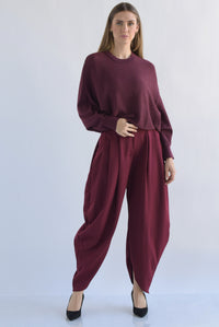 Fashion Styled Sweater manga vampiro calado Vino